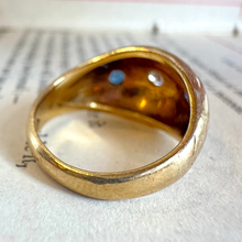 Load image into Gallery viewer, Victorian 18K Diamond &amp; Sapphire Gypsy Ring
