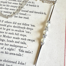 Load image into Gallery viewer, 14K Pearl &amp; Diamond Bar Pendant