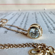 Load image into Gallery viewer, 14K Bezel Set .58ct Diamond Necklace
