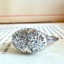 Load image into Gallery viewer, Platinum &amp; Diamond Double Cluster Ring