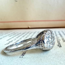 Load image into Gallery viewer, Platinum &amp; Diamond Double Cluster Ring