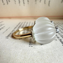 Load image into Gallery viewer, Carved Rock Crystal Dome Ring