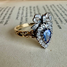 Load image into Gallery viewer, 9K Iolite &amp; Diamond Georgian-Style Ring