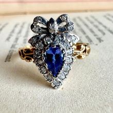 Load image into Gallery viewer, 9K Iolite &amp; Diamond Georgian-Style Ring
