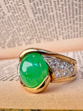 Load image into Gallery viewer, 14K Jade &amp; Diamond Ring