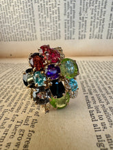 Load image into Gallery viewer, 14K Contemporary Multi-gem Cluster Ring