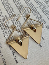 Load image into Gallery viewer, 14K Yellow Gold Geometric Dangle Earrings