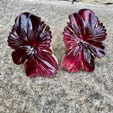 Load image into Gallery viewer, 14K Carved Tourmaline Earrings