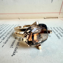 Load image into Gallery viewer, 14K Modernist Smokey Quartz Cocktail Ring