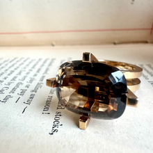 Load image into Gallery viewer, 14K Modernist Smokey Quartz Cocktail Ring