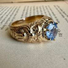 Load image into Gallery viewer, 14K Art Nouveau Sapphire "Triton" Ring