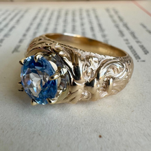 Load image into Gallery viewer, 14K Art Nouveau Sapphire "Triton" Ring