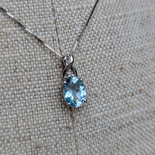 Load image into Gallery viewer, 10k Aquamarine Pendant and Chain