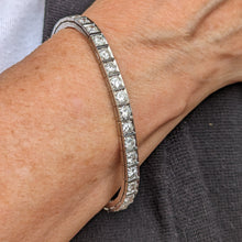 Load image into Gallery viewer, 14k White Gold Box Link Diamond Tennis Bracelet