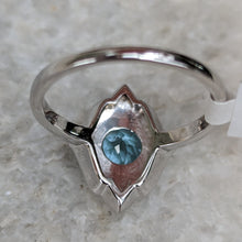 Load image into Gallery viewer, 18k White Gold Deco-Style Aquamarine Ring