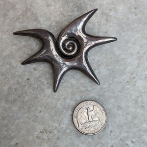 Sterling Silver Large Star Brooch by Spratling