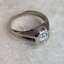 Load image into Gallery viewer, 18k White Gold Art Deco Diamond Ring