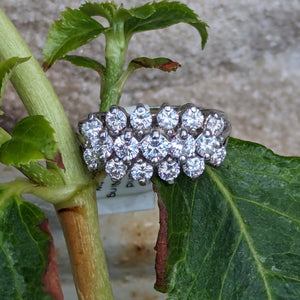 14k White Gold Diamond Cluster Ring