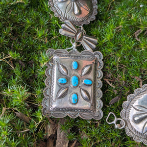 Southwestern Sterling Silver & Turquoise Belt