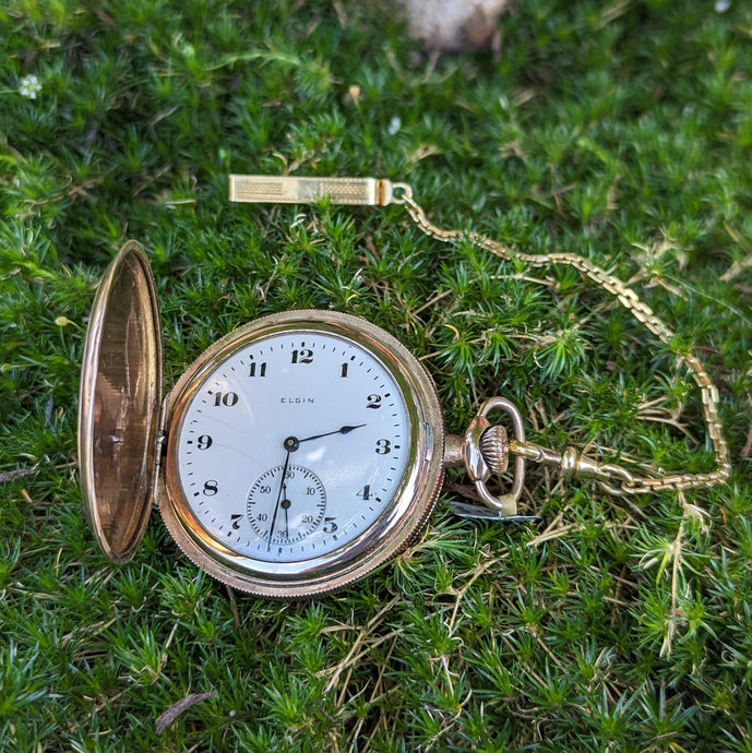 Elgin Pocket Watch & Chain (As Found)