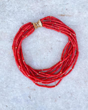 Load image into Gallery viewer, Natural Coral Necklace with 14k Gold Accents