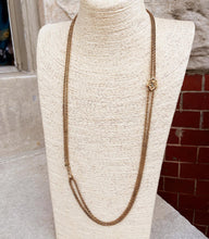 Load image into Gallery viewer, 14k Yellow Gold 59.5&quot; Victorian Watch Chain with Accent Pearl Slide
