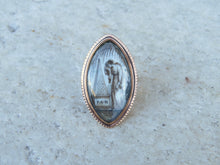 Load image into Gallery viewer, Scenic Navette Georgian Mourning Ring.  c.1789