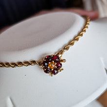 Load image into Gallery viewer, 14k Yellow Gold Citrine and Garnet Bib Necklace