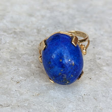 Load image into Gallery viewer, 14k Yellow Gold Lapis Cabochon Ring